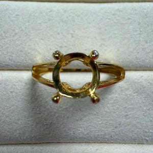 Sterling Silver Round Ring Setting, Round Ring Head, 925 Silver Ring Prong Setting With Claw, Double Ring Band, Ring Band 8x8mm 10x10mm