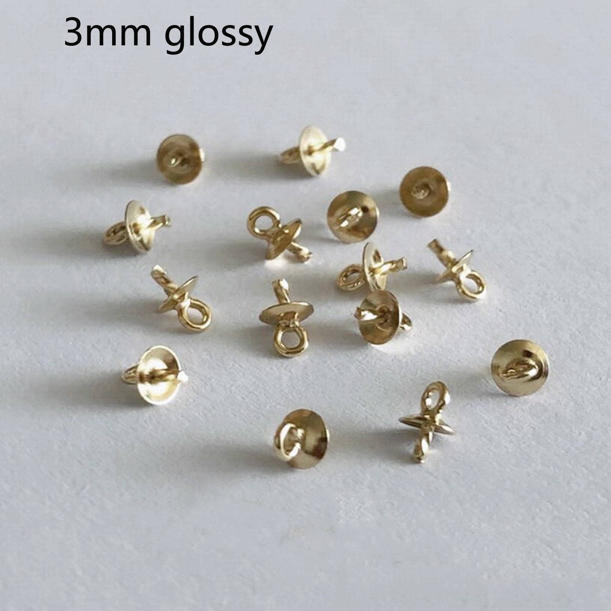 14K Gold Filled Pinch Bails With Cup and Peg Half Hole Etsy