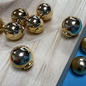 Gold Plated Round Bead Earring Back, Gold Tone Ear Back, Ball Bead Earring Back Stopper, Earring Nut, Earring Making Supplies 8mm 10mm