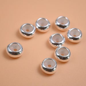 Silikonfodrade pärlor i sterlingsilver 5-8 mm, stopparpärla för armband