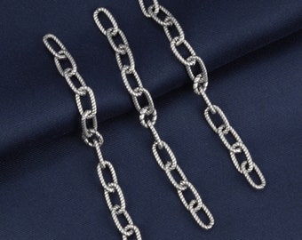 Sterling Silver Twist Cable Extension Chains, 925 Silver Cable Chain Extenders, Necklace Extender Chains, Cable Extension 75mm