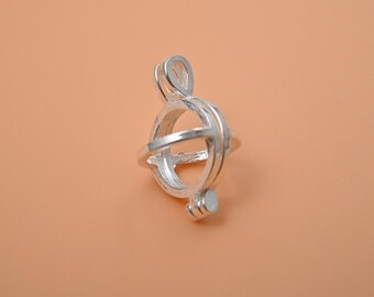 925 Sterling Silver Pearl Cage Locket Charm, Jewelry Making