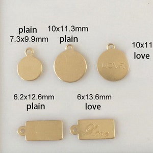 14K Gold Filled Round Tag Quality Tag, LOVE Round Tag, Gold Filled Rectangle Quality Tag, Chain Extender Quality Tag For Jewelry Making