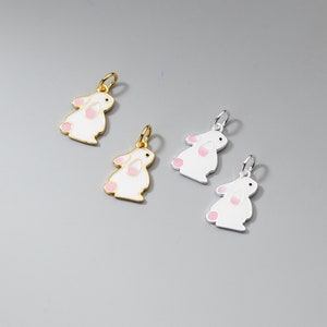 Sterling Silver Enamel Bunny Rabbit Charm Pendant - Etsy