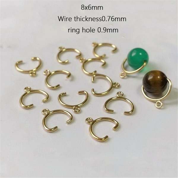 14K Gold Filled Pinch Bails, Gold Filled Pinch Bail set for Gemstone, Gold Filled Pinch Bails w/ Closed ring, Pendant Bail Jewelry Making