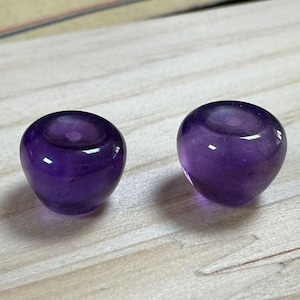 Demi-foret naturel pomme améthyste perles rondes qualité clou d&#39;oreille perles fabrication de bijoux fournitures de bricolage trou de 1,1 mm