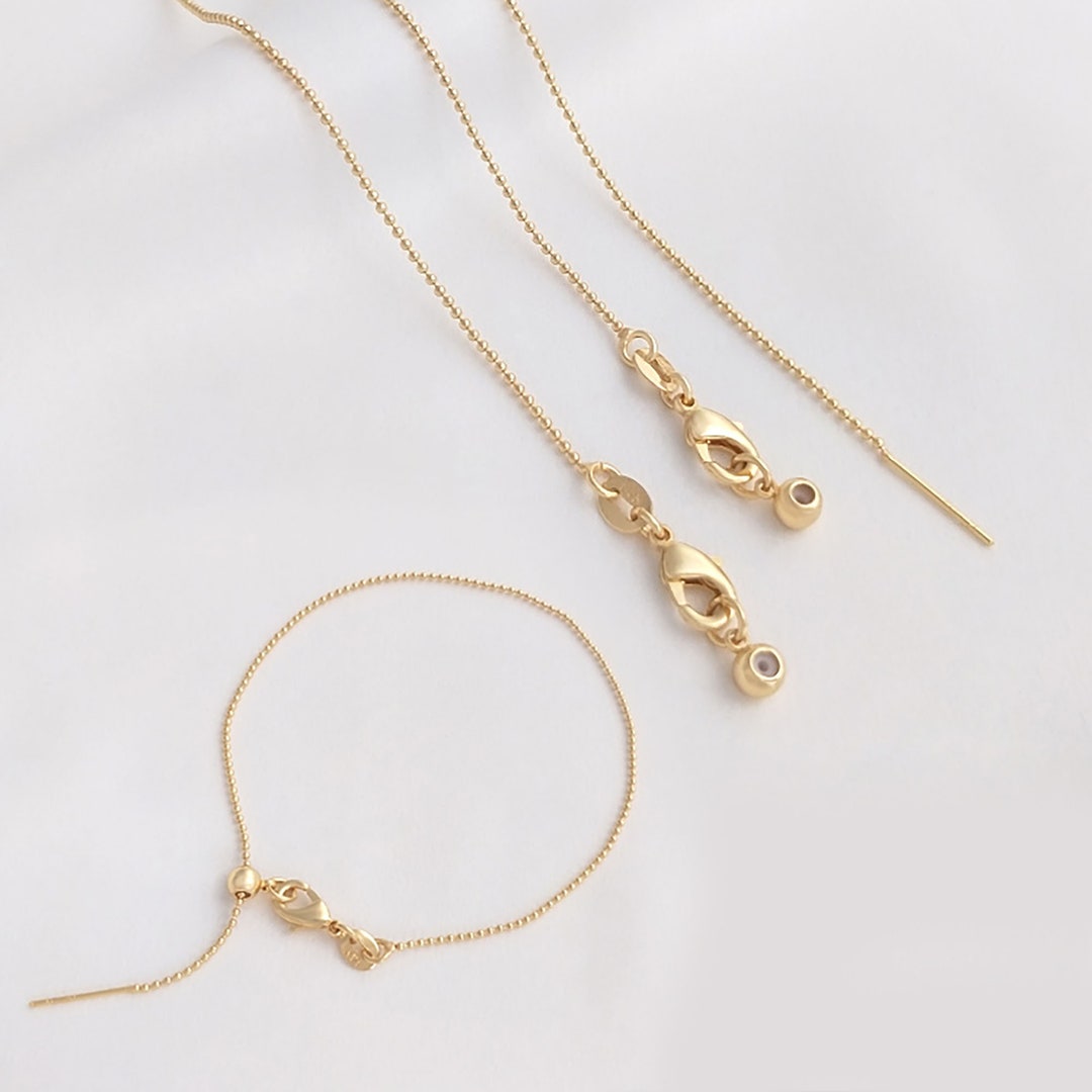 Set di braccialetti in oro da donna placcati in oro reale 14
