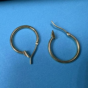 14K Gold Plated Round Hoop Earring, Plain Huggie Earring, Circle Ear Hoop,Wine Glass Charm Ring,Simple Ear Wires,Beading Hoop 14mm 16mm 18mm