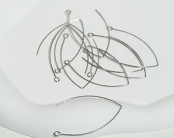 Stainless Steel V-Shape Ear Wires, Earring Making Supplies