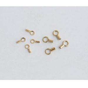 14K Gold Filled Cord End Caps, Gold Filled Bracelet Cord End Caps 0.48mm 1mm 1.4mm Inside Diameter, Bracelet Cord End Cap for Jewelry Making