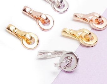 Sterling Silver Hook and Eye Clasp Connectors, Jewelry Closures