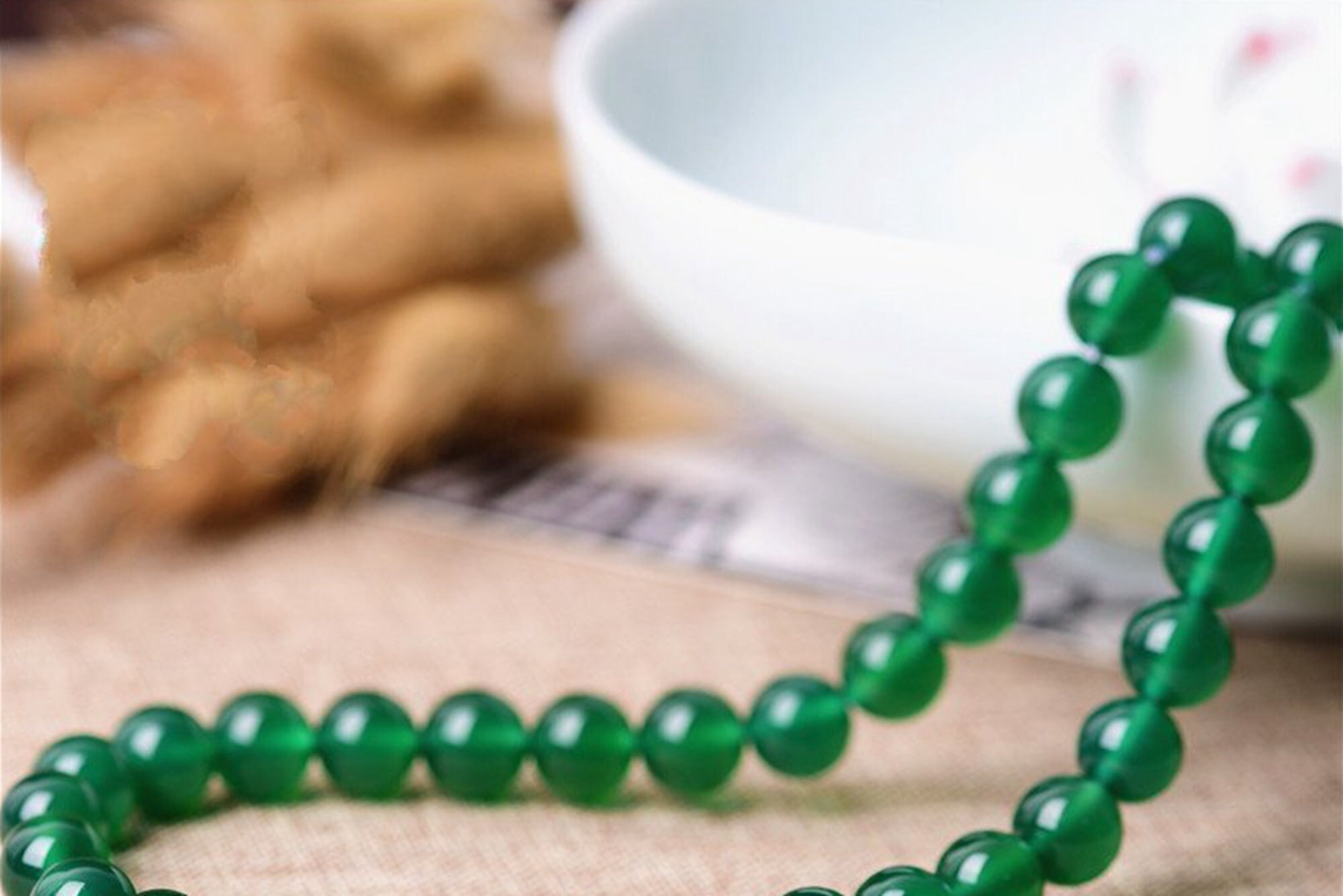 Natural Green Chalcedony Gemstone Beads, 4mm 6mm 8mm 10mm