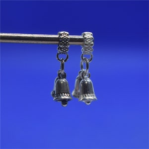 Sterling Silver Bell Charm Pendant, Jingle Bell Bracelet, Holiday Necklace, Pet Bell Earring, Christmas Jewelry, Bail Bead Charm