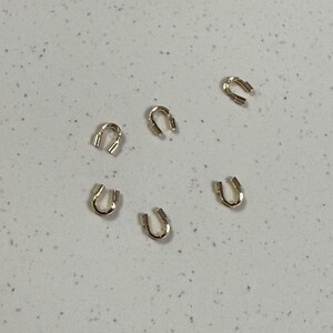 14K Gold Plated Brass U Shape Bracelet Closured, Cable Thimbles, Wire Savers, Wire Savers Cable Thimble Guardian Protector, Jewelry Closure