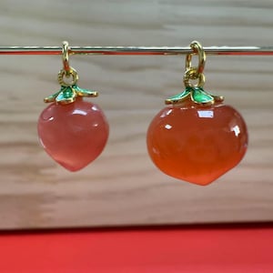 Natural Crystal Agate Peaches Apple Strawberry charms Pendants S925 Silver Pinch Bail DIY Pendant Bracelet Beading Accessories