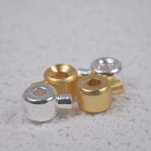 14K Gold Plated Crimp End Tube Beads, Jewelry Spacer Bead