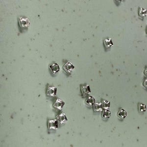 Sterling Silver Square Spacer Beads, 925 Silver Square Beads, Shiny Square Beads, Square Seed Beads, Bracelet Beads, Necklace Beads
