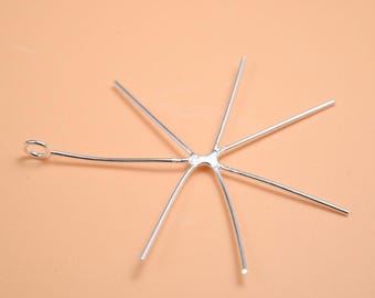 Sterling Silver Claw Setting, Gemstone Prong, 45mm Pendant
