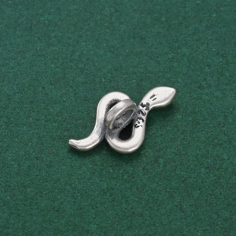 Sterling Silver Snake Button, Matte Jewelry Connector - Etsy