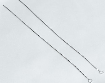 Sterling Silver Box Chain Ear Threader, Long Ear Wire (70mm 90mm 110mm)