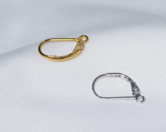 Pendientes de plata de ley con cierre de palanca, con forma de copa y clavija, de clip.