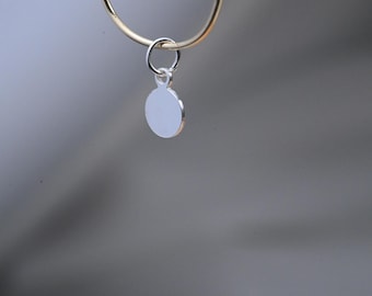Sterling Silver Round Disc Charm, Personalized Tag (4mm-15mm)