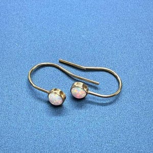 14K Gold Filled Earring Hooks w/ CZ Gemstone, Gold Filled Hook Earrings with Open Loop, Simple Earring Hooks, Ear Wire Hooks