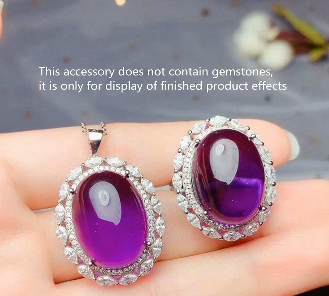 Sterling Silver Oval Ring Setting, Oval Pendant Setting, 925 Silver