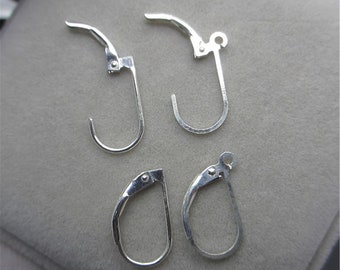 Sterling Silver Earring Plain Lever back Earring, 925 Silver Ear Wire Plain Lever Back for Earring Jewelry Making, Interchangeable Leverback