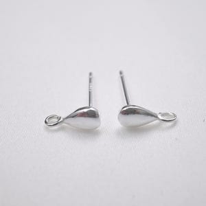 Orecchini a perno a goccia in argento sterling, S925, con anello