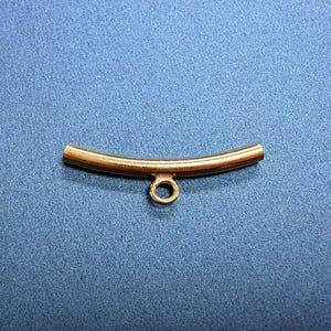 14K Gold Filled Curve Tube Bead with bail, Noodle Tube, Bracelet Bead, Necklace Bead, Gold Filled Tube Beads w/ Loop, length 20mm