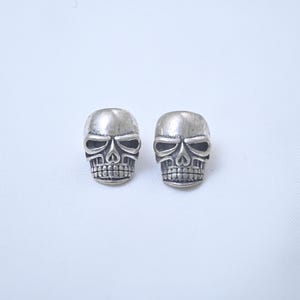 Cuenta de calavera de plata esterlina, separador para pulsera y collar (15 mm)