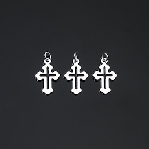 Sterling Silver Cross Charm Pendant, Crucifix Bracelet, Faith Necklace, Easter Earring, Small Charm, Christian Jewelry, Charms In Bulk