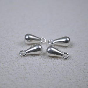 Sterling Silver Teardrop Charm Pendant, Small Drip Jewelry