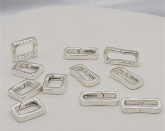 Sterling Silver Rectangle Clasp, Silver Geometric Hinged Clasp, Push Clasp, Spring Gate Clasp , Bracelet Clasp, Pearl Clasp, Necklace Clasp