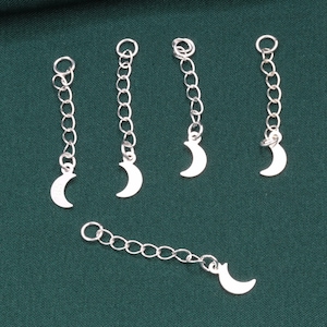 Sterling Silver Extending The Moon Chains, 925 Silver Extender Chain, Bracelet Chain, Necklace Chain 3cm 4cm