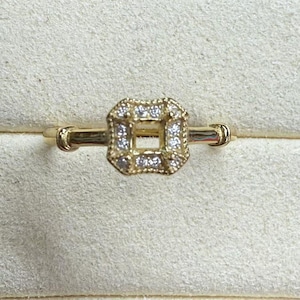 Sterling Silver Square Ring Setting, Round Ring Head, 925 Silver Ring Prong Setting With Claw, Solitaire Ring, Ring Band 3x3mm 4x4mm