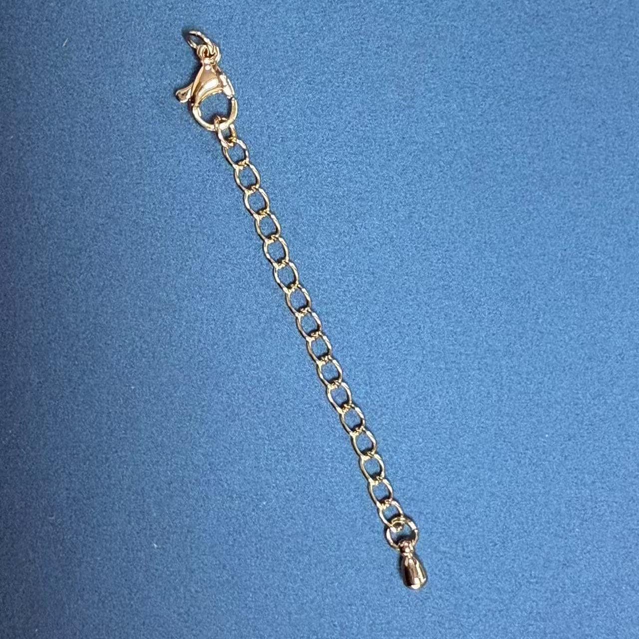Stainless Steel Teardrop Extension Chains, Love Heart Extension Chains, Extension Chains with Lobster Clasps, Chain Extender with Tag 70mm