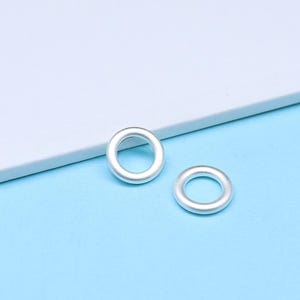 Sterling Silver Matte Closed Jump Ring, 925 Sterling Silver Seamless Closed Ring 13mm, Bulk Jump Rings for Jewelry Making Supplies