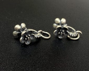 Sterling Silver Flower Pinch Bail, Pendant Jewelry Supplies