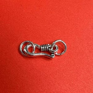 Sterling Silver S Clasp, Sterling S Clasps, 925 Silver S Clasps, Sterling Hook Clasp, Sterling Clasp Connector, Hook Clasp w/ Rings