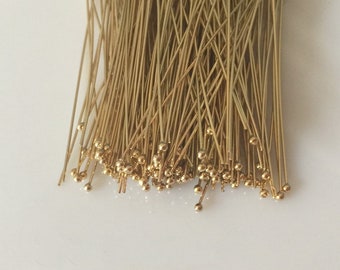 14K Gold Filled Ball Pin Headpins with Ball End, Gold Filled Eyepin, Gold Filled Ball Pin for Jewelry Making 25.4mm 38.1mm 50.8mm