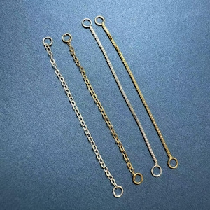 Chaînes de connecteur de boucle d'oreille double trou en argent sterling, chaîne de connecteur de boucles d'oreilles pendantes en argent, connecteur de chaîne câble/boîte 3 CM 4 CM 5 CM