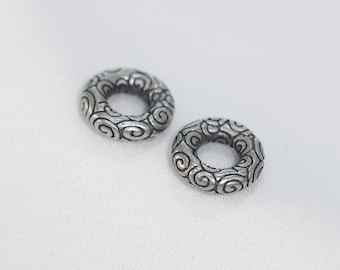 Sterling Silver Swirl Spacer Bead, Large Hole