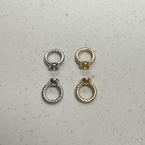 14K Gold Plated Round Closed Connector w/End Cap, Circle Connector,Twist Round Ring, Round Bead End Cap,Pearl Clasp,Bracelet Connector 7.5mm