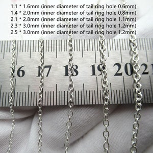 1 meter Sterling Silver Round Cable Chain, Bulk Cable Chain, Silver  Chain For Jewelry Making,Unfinished Chain 1.1mm 1.4mm 2.1mm 2.3mm 2.5mm