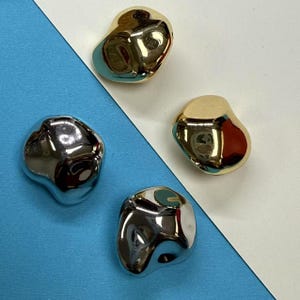 5pcs/pack 14K Gold Plated over Resin Irregular Bead, Geometric Bead, Straight Hole Bead, Boho Bead, Baroque Spacer, Bracelet Bead 20*22mm