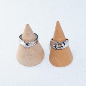 Anello rotondo in argento sterling, stile Art Déco, con pietre preziose (5 mm, 6 mm, 8 mm)