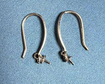 Örhängeskrokar i sterlingsilver med kopp och pinne, gör-det-själv-smyckestillverkning