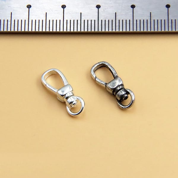 Sterling Silver Push Clasps, Silver Swivel Clasps, Hinged Ring Clasp, Spring Gate Clasp, Push Gate Clasp, Necklace Clasp, Bracelet Clasp